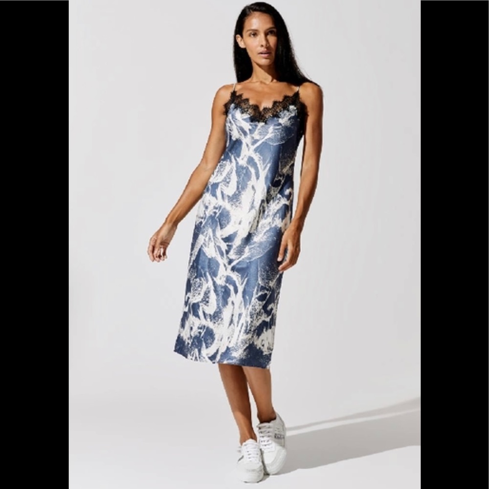 Carbon 38 Lace Trimmed Slip Dress Terrain Floral Size Small Retails $158